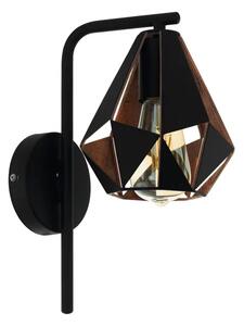 ZIDNA LAMPA 1xE27 CRNA/BAKAR CARLTON 4 43057