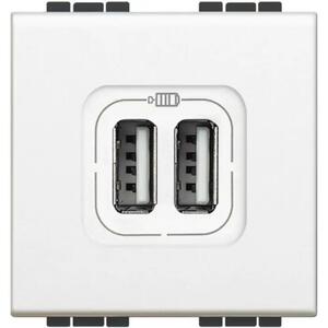 LIVING LIGHT USB UTIČNICA 1550/750mA 2M BIJELA N4285C2
