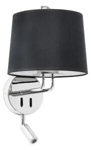 MONTREAL CHROME ZIDNA SVJETILJKA WITH READER BLACK SHADE FR24033-03