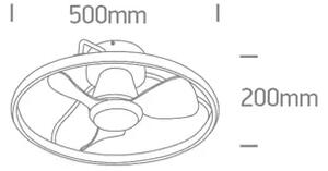 CRNI STROPNI VENTILATOR S LED SVJETILJKOM 20W 28W CCT IP20 230V DM6300A/B/V