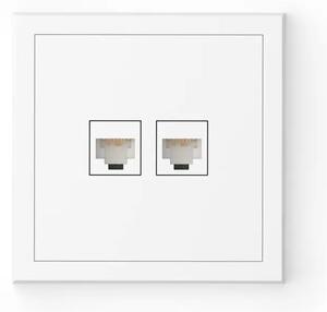 043-521 ADRIA - MREŽNA UTIČNICA DVOSTRUKA 2×RJ45/CAT6 BIJELA 3856024407809