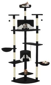 VidaXL Penjalica za mačke sa stupovima za grebanje od sisala 203 cm crna i bijela