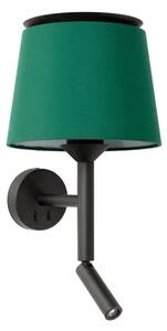 SAVOY BLACK ZIDNA SVJETILJKA W/READER GREEN SHADE FR20303-94