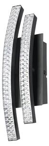 ZIDNA LAMPA 1xLED 8W, CRNA/PROZIRNO STAKLO LEJIAS 99803