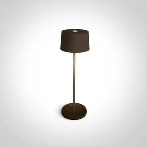 STOLNA LAMPA LED 3,3W/200lm/3000K PUNJIVA PREKO USB, DIMM, IP65 SMEĐA DM61082A/BR