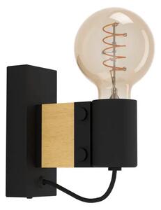 ZIDNA LAMPA 1xE27 D-140, CRNA/DRVO BAILRIGG 43903
