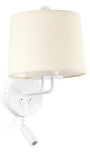 MONTREAL WHITE ZIDNA SVJETILJKA WITH READER BEIGE SHADE FR24032-02