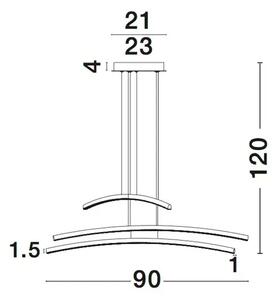 SEVILLE VISILICA LED 38W/3000K/2650lm/IP20/KROM NL81007601