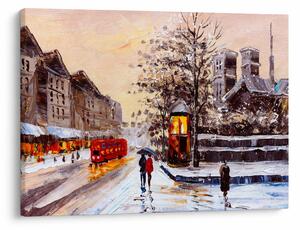 Slika -Slikani zimski grad (70x50 cm)