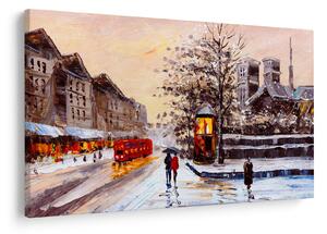 Slika -Slikani zimski grad (90x60 cm)