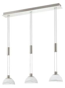 VISILICA 3xLED 3X6W, 3X460lm, ČELIK/NIKL-MAT, ALABASTER BIJELO STAKLO MONTEFIO 93468