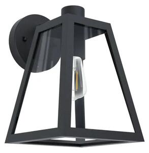 VANJSKA ZIDNA LAMPA 1xE27 60W, IP44, ALUMINIJ/STAKLO/CRNA MIRANDOLA 98719