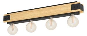 STROPNA LAMPA 4xE27 DRVO/CRNA LAYHAM 43466