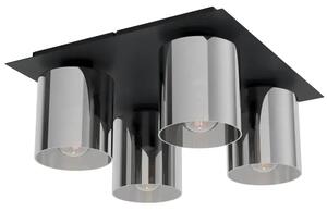 STROPNA LAMPA 4xE27 CRNA/ CRNO PROZIRNO STAKLO GOROSIBA 99632