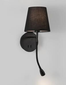 NIA ZIDNA LAMPA LED & E27 3W/3000K/180lm/IP20/CRNA NL9182372