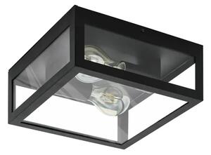 STROPNA LAMPA 2xE27 IP44, CRNA/ČELIK/STAKLO AMEZOLA 99122