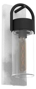 VANJSKA ZIDNA LAMPA 1xE27 IP44, SIVO/CRNA/PROZIRNO STAKLO, CARRARO 900286