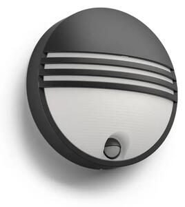 ZIDNA SVJETILJKA YARROW SA SENZOROM LED 6W/600lm/2700K/IP44/CRNA 17297/30/16