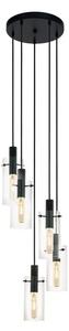 VISILICA 5xE27 CRNA/STAKLO PROZIRNO MONTEFINO 97368