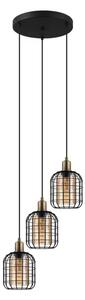VISILICA 3xE27 CRNO/ AMBER STAKLO CHISLE 43499