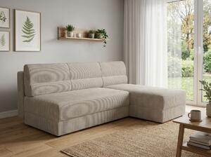 Razvlačna kutna garnitura L TAVERO SLIM 201x140 cm, svijetlo bež, univerzalna