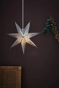 GLITTER VISILICA ZVIJEZDA 45cm SREBRNA BOJA 1x25W/E14/2,5m MA705789