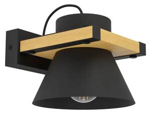 ZIDNA LAMPA 1xE27 , DRVO/CRNA MACCLES 43958