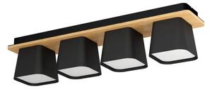 STROPNA LAMPA 4xE27 D-695, CRNA/BIJELA/DRVO RUSCIO 390008