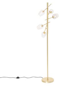 Klasična podna lampa zlatna sa staklom - Elien