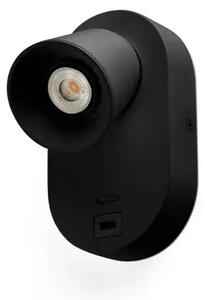 CORB W/ZIDNA SVJETILJKA CRNA GU10 + USB FR40136