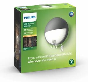 ZIDNA SVJETILJKA CAPRICORN SA SENZOROM LED 6W/600lm/2700K/IP44/ANTRACIT 16456/93/16