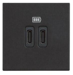 CLASSIA USB UTIČNICA 2×TIP C/230V AC/5V DC/3A 2M CRNA RG4286C2