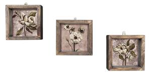 Set od 3 slike za zid Vintage, 15 x 15 cm