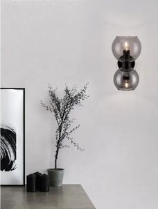 PALMER ZIDNA LAMPA E14 /IP20/CRNA & SMOKY NL9241120