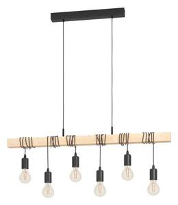 VISILICA 6xE27 CRNI KABL/DRVO TOWNSHEND 43513