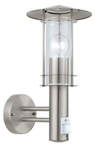 VANJSKA ZIDNA LAMPA 1xE27 SENZOR, INOX/STAKLO LISIO 30185