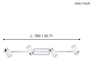 REFLEKTOR 4xLED GU10, 4X5W, 4X400lm, KROM/BIJELA DAVIDA 92087