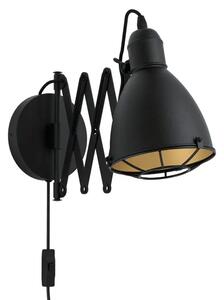 ZIDNA LAMPA 1xE27 NA RAZVLAČENJE, CRNO/ZLATNA CANNINGTON 43184