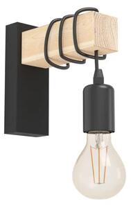 ZIDNA LAMPA 1xE27 CRNI KABL/DRVO TOWNSHEND 43514