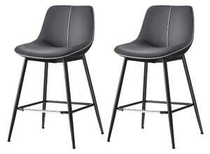 Set od 2 barske stolice s ergonomskim naslonom , visina sjedala 62 cm, crna | VASAGLE