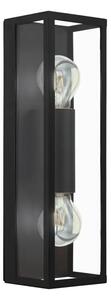 STROPNA LAMPA 2xE27 IP44, CRNA/ČELIK/STAKLO AMEZOLA 99124