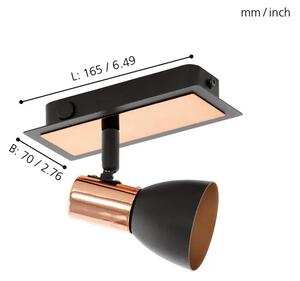 REFLEKTOR 1xLED 3,3W, 240lm, BAKAR/CRNA/ČELIK BARNHAM 94584