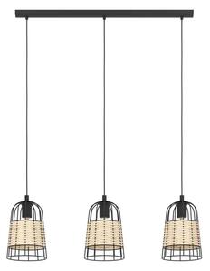 VISILICA 3xE27 D-880, CRNA/RATAN NATUR ANWICK 43313
