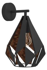 ZIDNA LAMPA 1xE27 CRNA/BAKAR CARLTON 1 49992