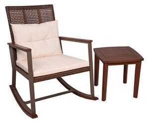 Tamno smeđa drvena stolica za ljuljanje sa stolom Sinaloa - Garden Pleasure
