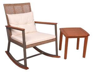 Smeđa drvena stolica za ljuljanje sa stolom Sinaloa - Garden Pleasure