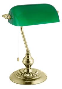 STOLNA LAMPA 1xSJAJNI MESING/ZELENO STAKLO BANKER 90967