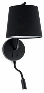 BERNI BLACK ZIDNA SVJETILJKA WITH LED READER 1XE27 20W LE FR29330