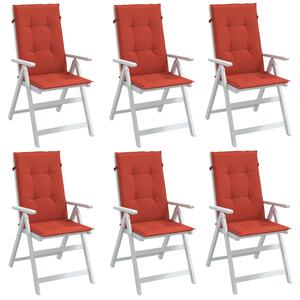 VidaXL Jastuci za stolice 6 kom prošarano crvena 120x50x4 cm tkanina