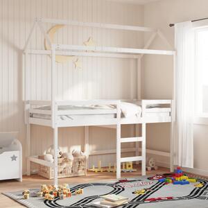 VidaXL Krov za dječji krevet bijeli 217x85,5x154 cm masivna borovina